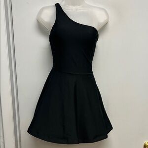 Abercrombie YPB SculptLUX One-Shoulder Black Active Dress | Size XS